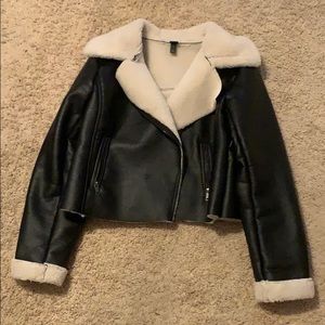 Leather and Sherpa Jacket